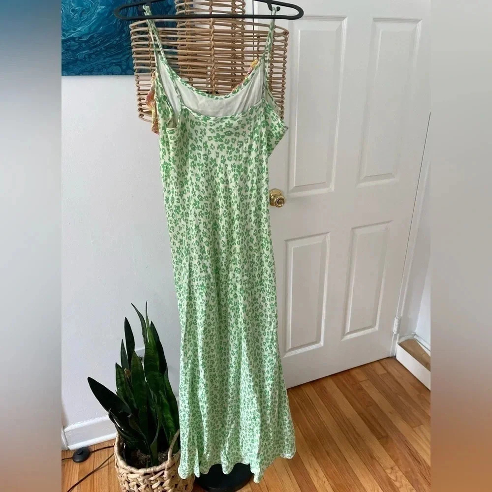 Limited “Rixo” green animal print maxi dress / size small / leopard / - Picture 8 of 11